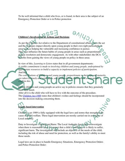 Eight Principles of the Key Principles in Child Act 1989