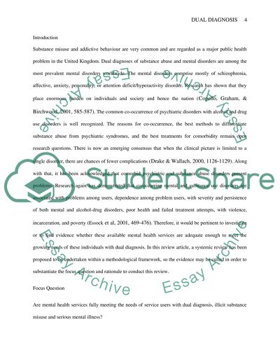 Are Mental Health Services Meeting Needs of Users with Dual Diagnosis Illicit Substance Misuse