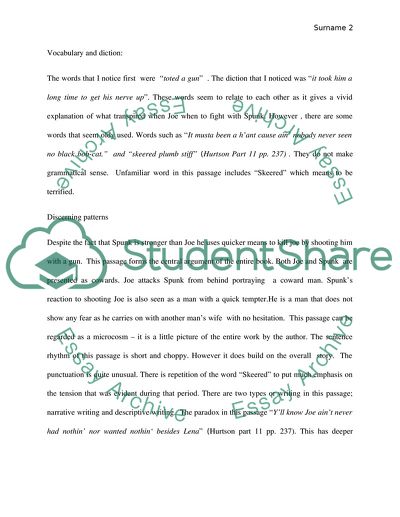 Close reading of Zora Neale Hurstons Spunk