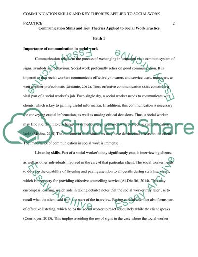 Communication Skills and Key Theories Applied to Social Work Practice