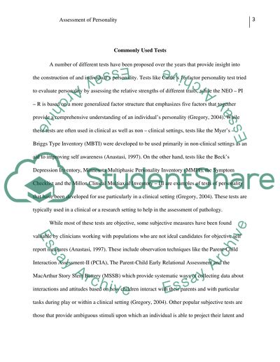 The Process of Evaluating and Measuring Personality