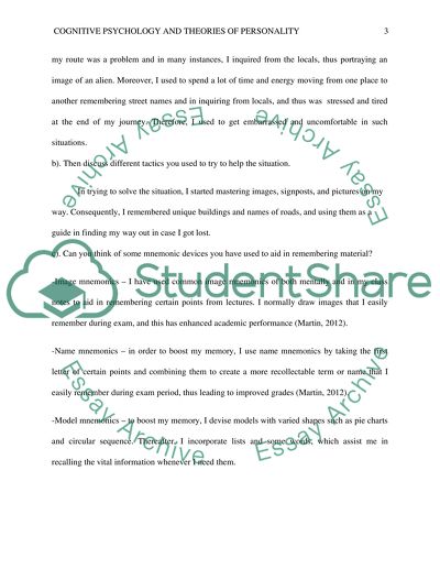 Cognitive Psychology and Theories of Personality