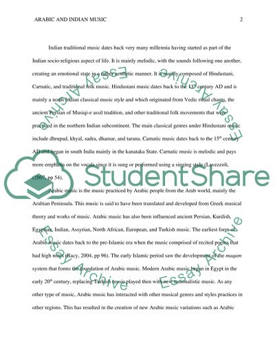 Arabic and Indian Music