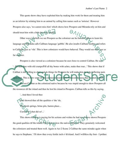 How the theme of servant and master in the Tempest is connected to the scenic progression