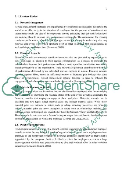 Effect of Reward Management on Employees Turnover Intention