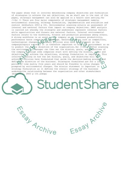 Benefits of Strategic Management