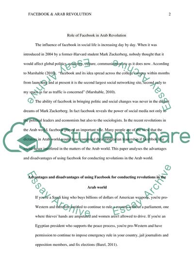 Role of Facebook in the Arab Revolution