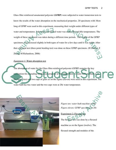 Water Absorption and Flexural Test for Glass Fibre Reinforced Polymer