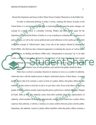 How Police Conduct Themselves in the Public Eye