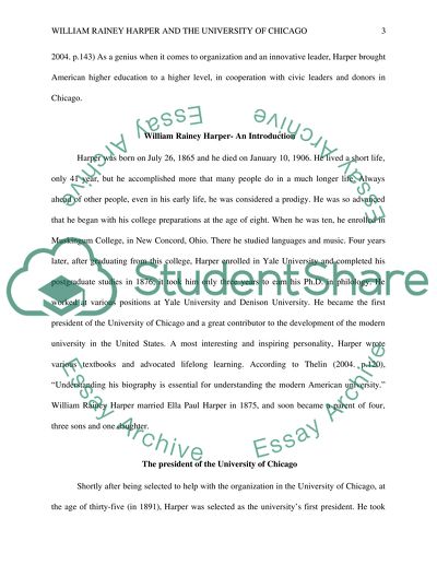 William Rainey Harpers Influence on the University of Chicago