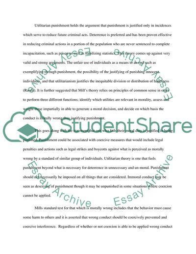 Utilitarian Theories of Punishment