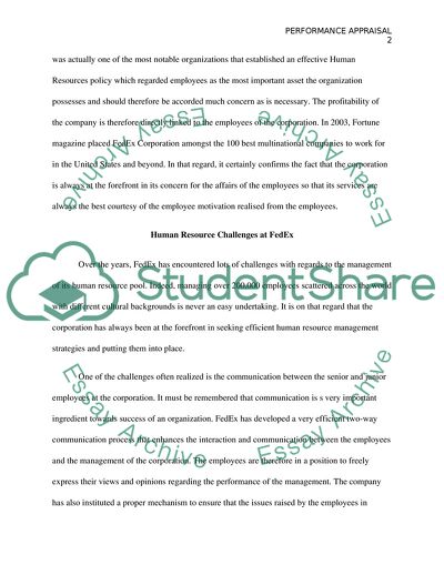 Employee Performance Appraisal at FedEx