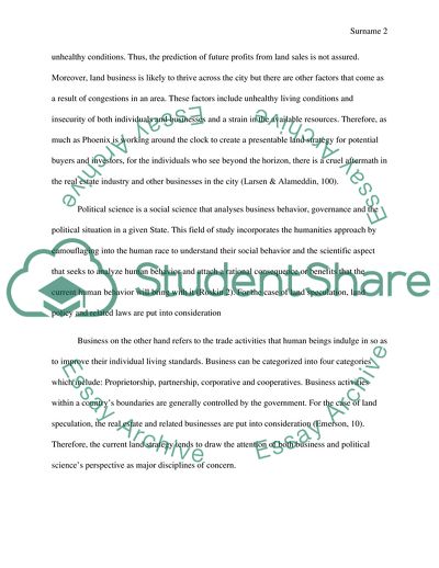 Land Speculation in Phoenix AZ