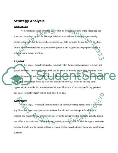 Conflict Preparation Stages