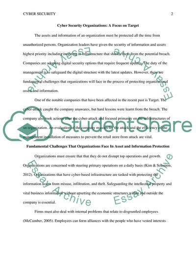 The Assets and Information of an Organization