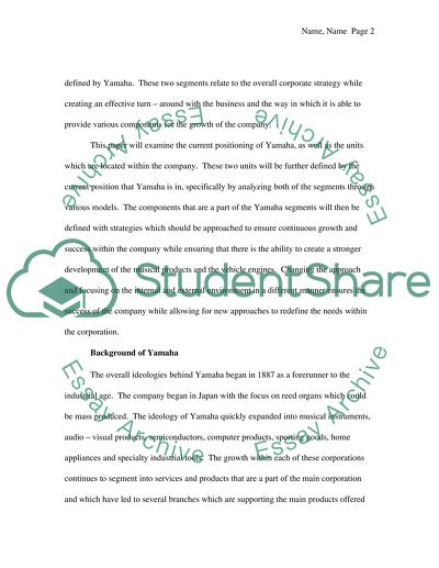 Yamaha Business Strategy Analysis