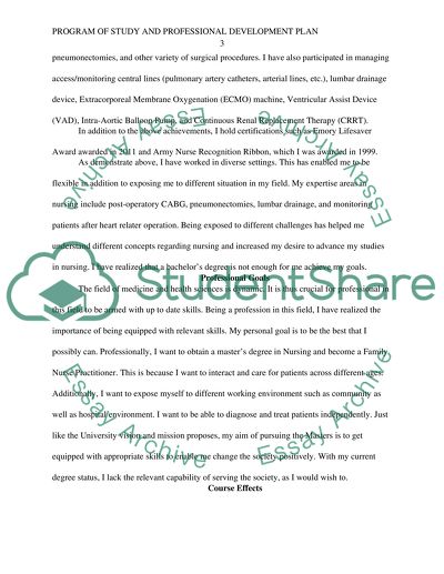 Program of Study and the Professional Development Plan