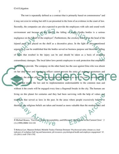 Civil Litigation: A Case of an Injured Employee