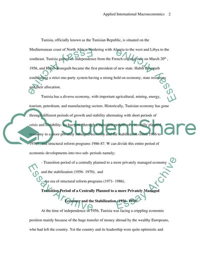 Applied international macroeconomics projet between 1956 1986
