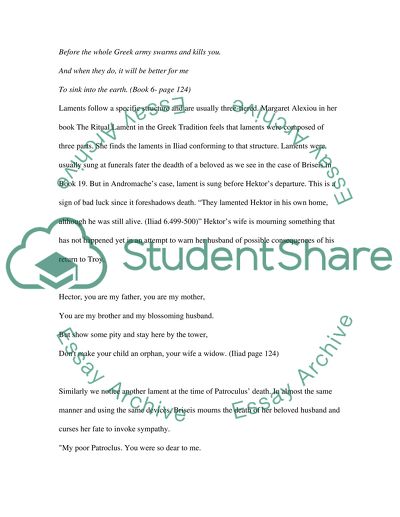 Ancient Epic and Tragedy: Iliad