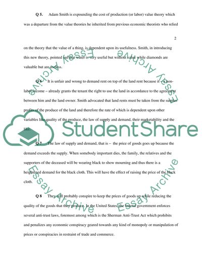 Adam Smiths Approval on The Wealth of Nation