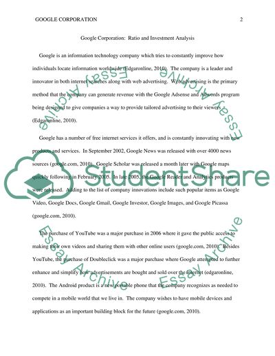 Google - Financial Statement Analysis
