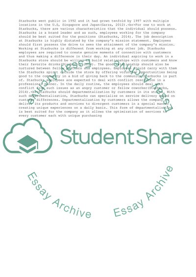 Case Study: Starbucks Structure