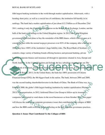 Finance and accounting assignment: Royal bank of Scotland