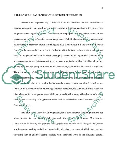 Child labor in bangadesh