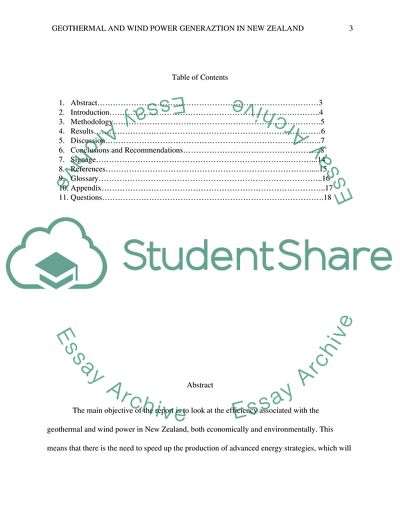 Geothermal and Wind Power Generation in New Zealand