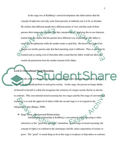 Kohlbergs Three Levels and Six Stages of Moral Reasoning