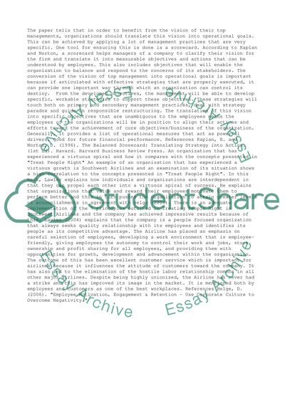 How top managements vision can be translated into operational goals and why this is important