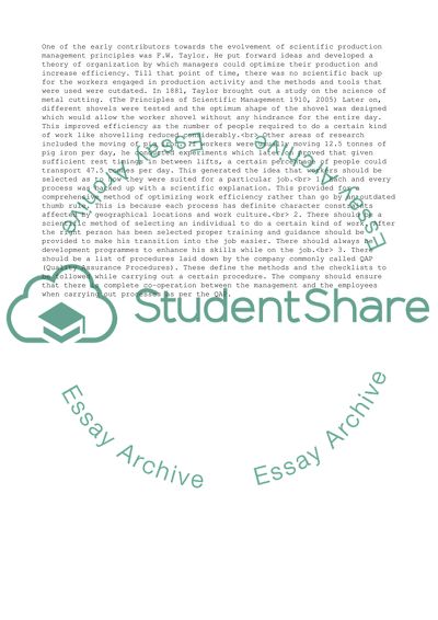 Production Management Principles