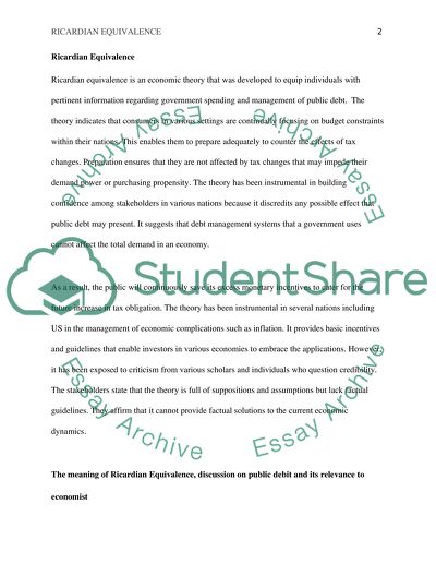Ricardian Equivalence