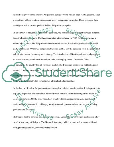 Political Corruption in Bulgaria after 1989