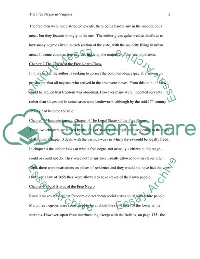 The Free Negro in Virginia 1691- 1865 by John Henderson Russell