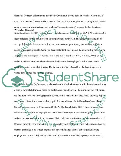 Constructive Dismissal and Unfair Dismissal Claims