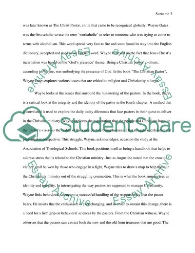 The Christain Pastor by Wayne Oates