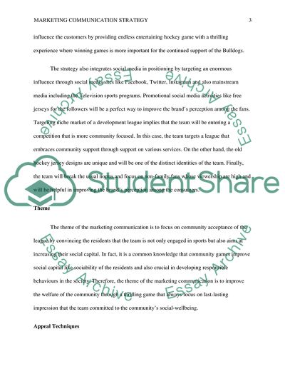 Marketing Communication Strategy for Mount Brydges Bulldogs