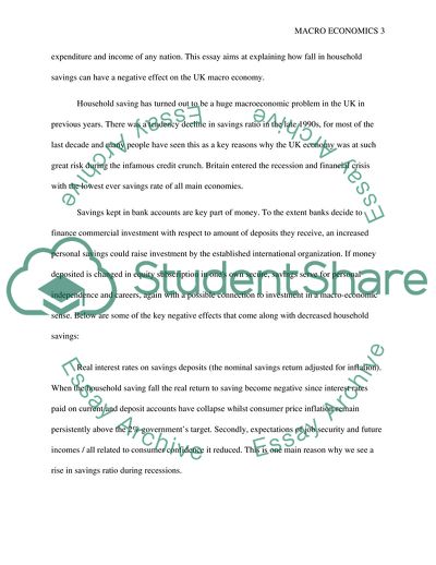 How a Fall in Household Savings Can Have a Negative Effect on the UK Macro Economy