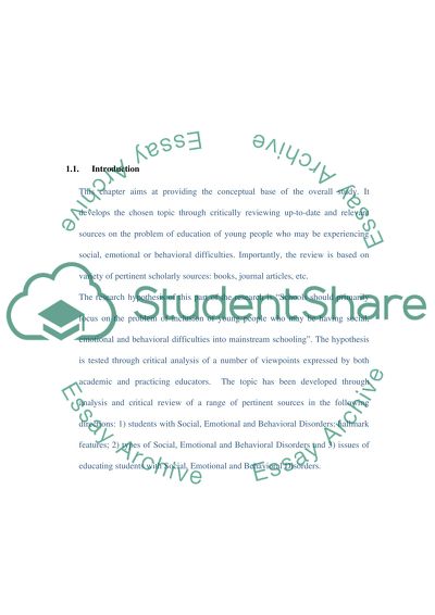 Young people who may be experiencing SOCIAL EMOTIONAL BEHAVIOURAL DIFFICULTIES where should schools focus