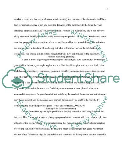 Marketing in fashion business