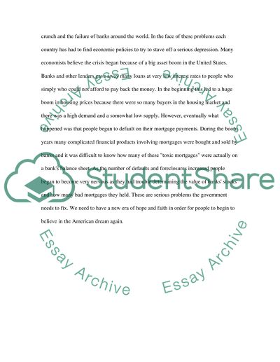 Nuances of Mortgage Crisis