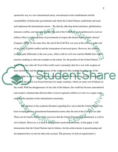 Implementing UNs Humanitarian Norms in World Politics