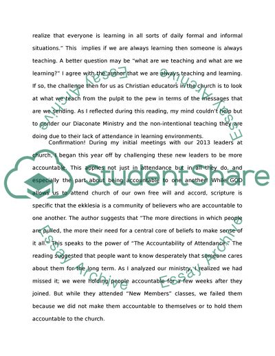 The Church as a Learning Community