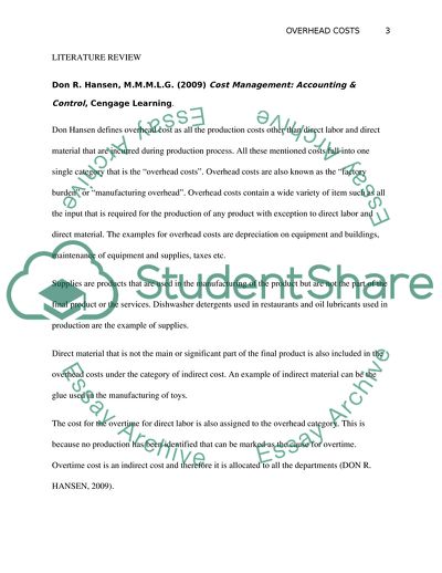 Overhead Costs - Capital Budgeting, Cost Management and Cost Estimating