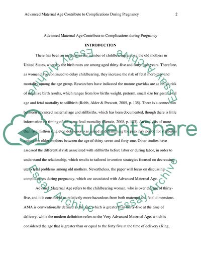 Advanced Maternal Age Contribute to Complications During Pregnancy