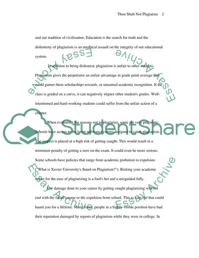 The Eleventh Commandment: Thou Shalt Not Plagiarize