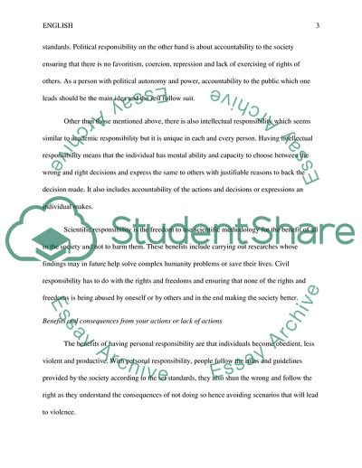 Personal Responsibility: Why It Matters