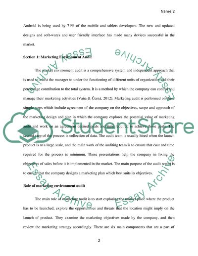 Analysis of Marketing Environment for the Company That Launches a New Android Tablet